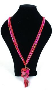 Kalung Gaya Ibiza Fuchsia (1 pcs)