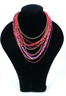 Kalung Gaya Ibiza Merah/Ungu (1 pcs)