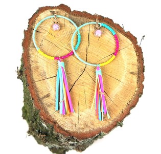 Anting Panjang Multicolor ala Ibiza (1 pcs)