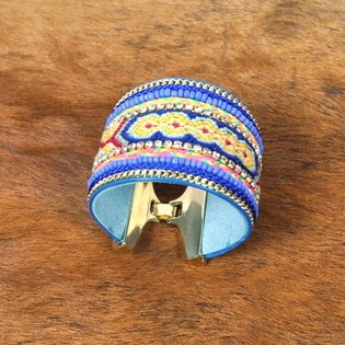 Gelang Mewah Ocean Blue | Gaya Ibiza Lebar