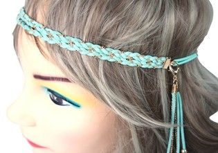 Bando Rambut dengan Bulu Mint (1 pc)