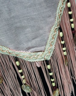 Syal Ibiza Mewah dengan Rumbai Pink (1 pc)