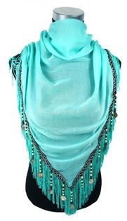 Syal Mewah Rumbai Turquoise (1 pc)