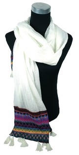 Syal Mewah Gaya Ibiza Krem (1 pc)