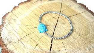 Gelang Gaya Ibiza Silver Look dengan Buddha (1 pcs)