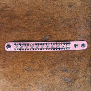 Gelang Ibiza Pink dengan Stud dan Manik-Manik (1 pcs)