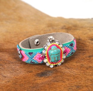 Gelang Ibiza Perak Hijau Buddha (1 pcs)