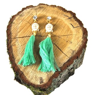 Anting Gaya Ibiza Buddha Mint/Krem (1 pcs)