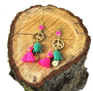 Anting Ibiza Fuchsia / Buddha Hijau (1 pcs)