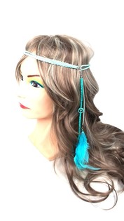 Bando Elastis dengan Bulu Turquoise (1 pc)