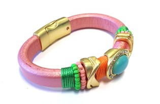 Gelang Mewah Merah Muda - Gaya Ibiza (1 pcs)