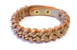 Gelang Kepang Gaya Ibiza Warna Salmon (1 pc)