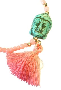 Gelang Buddha Merah Muda Gaya Ibiza (1 pcs)