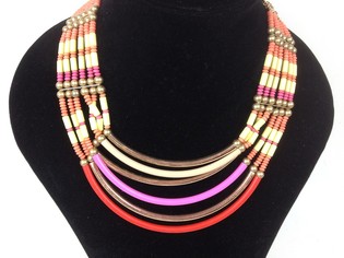 Kalung Mewah Gaya Ibiza Merah Muda / Oranye / Emas (1 pcs)