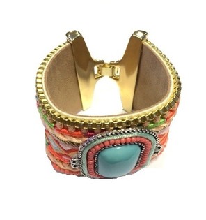 Gelang Mewah Gaya Ibiza - Merah Muda (1 pc)