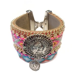 Gelang Mewah Gaya Ibiza Multicolor Koin (1 pcs)
