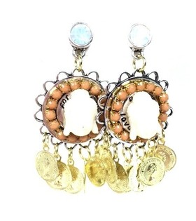 Anting-anting Gaya Ibiza Motif Buddha dan Koin (1 pcs)