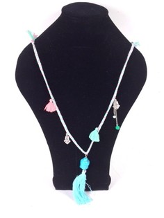 Kalung Gaya Ibiza dengan Buddha Biru (1 pc)