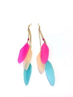 Anting Bulu Gaya Ibiza - Multi Warna (1 pcs)