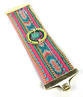 Gelang Lebar Mewah Gaya Ibiza Multicolor Buddha (1 pc)
