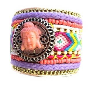 Gelang Mewah Gaya Ibiza Buddha Berwarna-warni (1 pc)