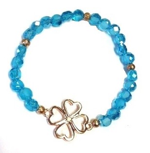 Gelang Biru dengan Semanggi (1 pc)