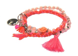 Gelang 3 Lapis Merah Muda (1 pcs)