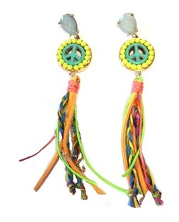 Anting Gaya Ibiza Peace Warna-warni (1 pasang)