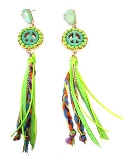 Anting Hijau Peace Gaya Ibiza (1 pcs)