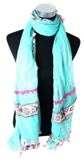 Syal Mewah Gaya Ibiza Turquoise (1 pcs)