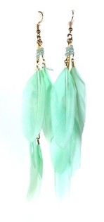 Anting Bulu Mint | Gaya Ibiza (1 pcs)