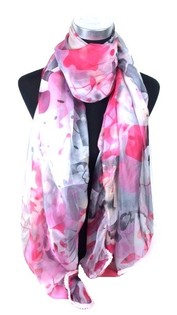 Syal Fuchsia/Abu-abu Gaya Ibiza (1 pcs)