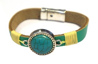 Gelang Gaya Ibiza dengan Batu Toska/Turquoise (1 pcs)