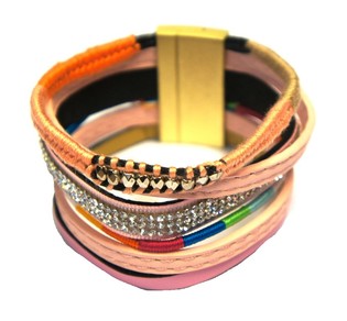 Gelang Gaya Ibiza Merah Muda (1 pcs)