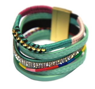 Gelang Gaya Ibiza Tosca - 6 Lapis dengan Gesper Magnetik (1 pcs)