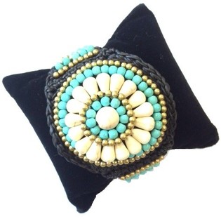Gelang Manik-Manik Gaya Ibiza - Turquoise & Putih (Buatan Tangan)