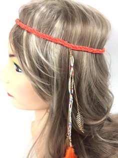 Bando Kepang dengan Bulu - Oranye (1 pc)