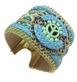 Gelang Lebar Biru Peace (1 pcs)