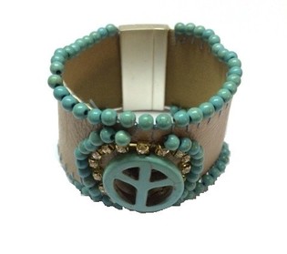 Gelang Gaya Ibiza Taupe/Turquoise Peace (1 pc)
