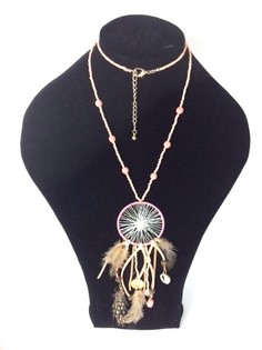Kalung Gaya Ibiza Dreamcatcher Salmon (1 pcs)