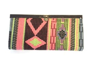 Dompet Hitam/Pink Gaya Ibiza (1 pcs)