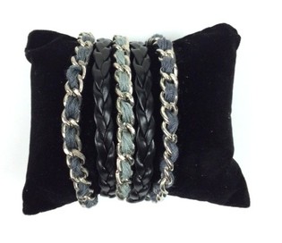 Gelang Hitam/Abu-abu - Gaya Ibiza (1 pcs)