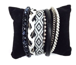 Gelang Gaya Ibiza Hitam/Putih (1 pc)