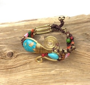GELANG HANDMADE ORIGINALS BLUESTONE COKELAT (1 pc)