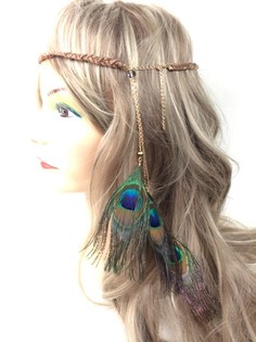 Bando Kepang Hitam dengan Bulu Merak (1 pc)