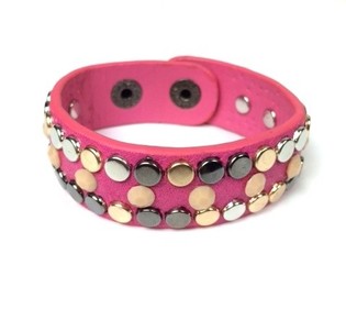 Gelang Pink Gaya Ibiza dengan Studs (1 pc)