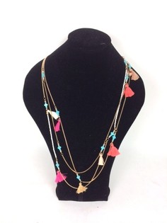 Kalung Panjang Gaya Ibiza dengan Rumbai dan Salib (1 pc)