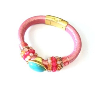 Gelang Pink Gaya Ibiza (1 pcs)