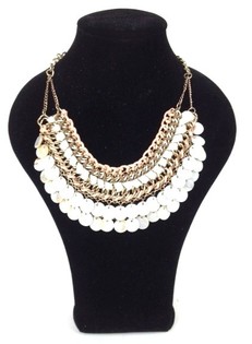 Kalung Krem Merah Muda Gaya Ibiza (1 pcs)