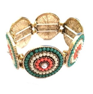 Gelang elastis mewah gaya Ibiza (1 pcs)